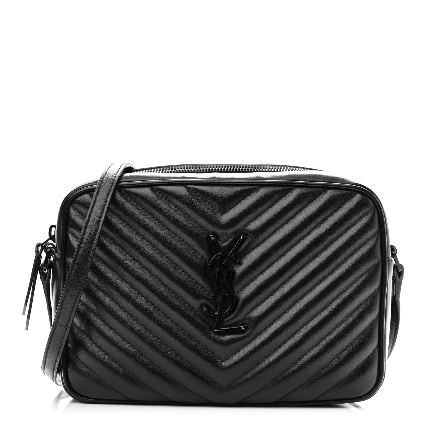 Saint Laurent Calfskin Matelasse Monogram Monochrome Lou Camera Bag Black 1 of 10