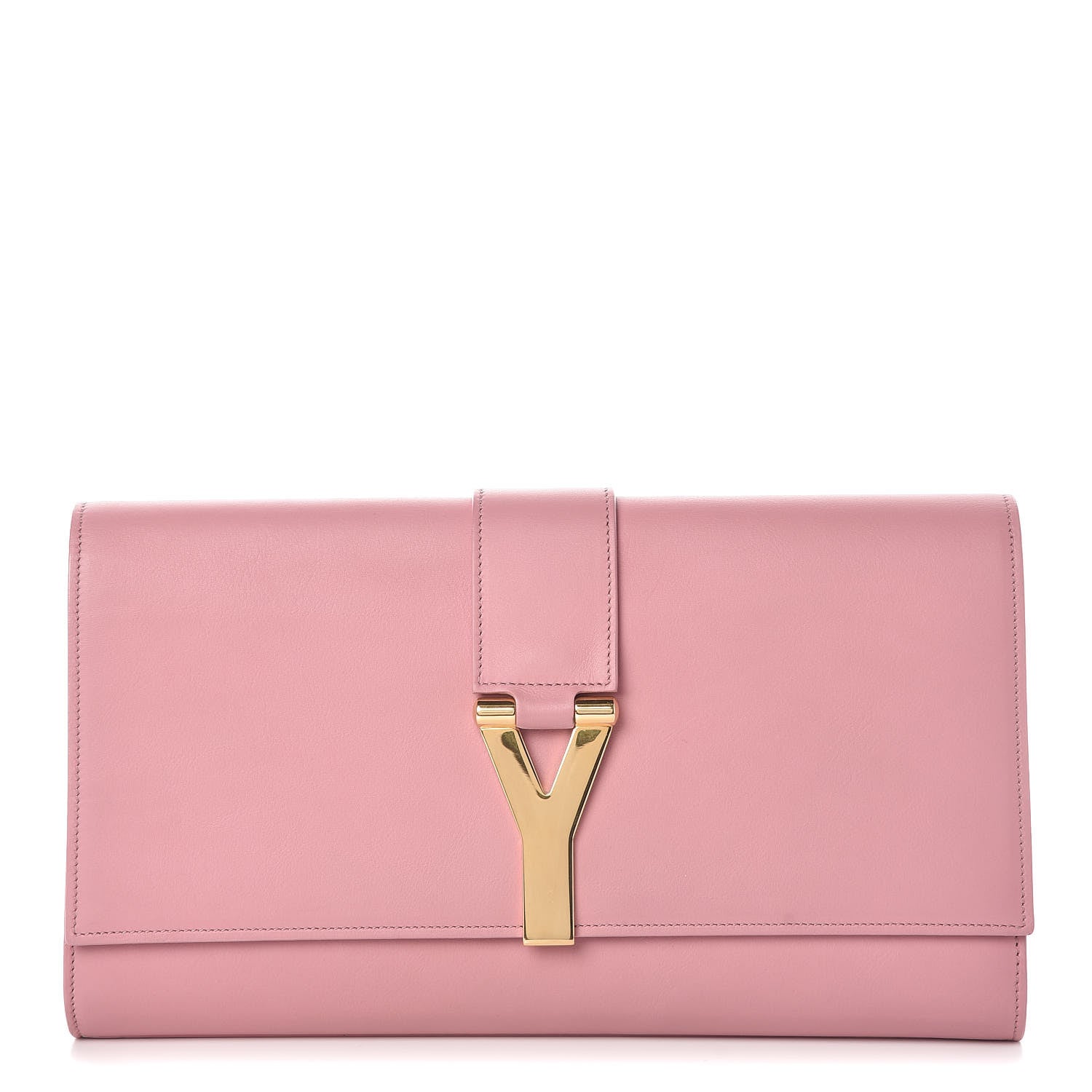 Saint Laurent Calfskin Classic Y Ligne Clutch Dark Rose 1 of 8