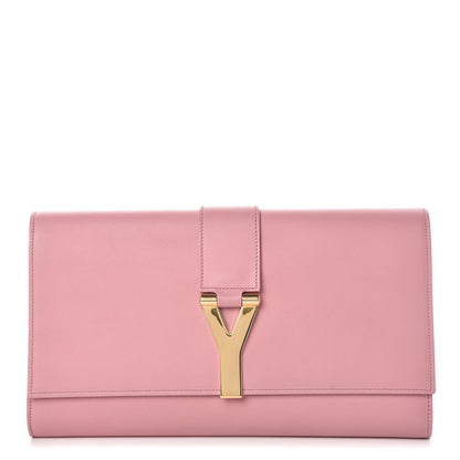Saint Laurent Calfskin Classic Y Ligne Clutch Dark Rose 1 of 8