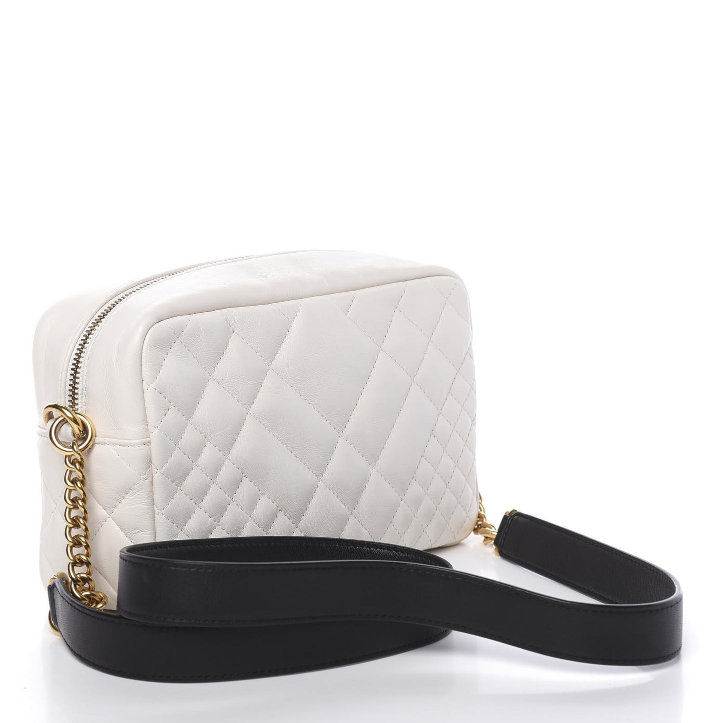 Nappa Quilted Medusa Tribute Camera Bag White