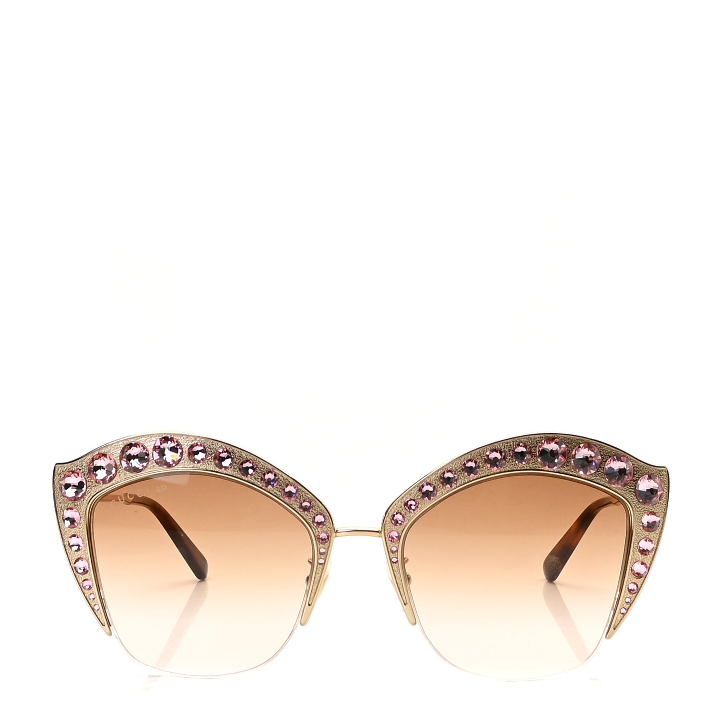 Metal Crystal Cat Eye Sunglasses GG00114S Pink
