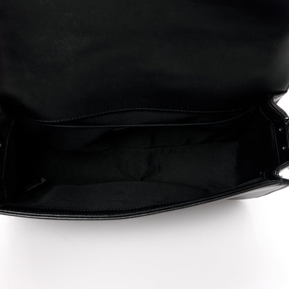 Chanel Calfskin Patent Braided Medium Boy Flap Black 5 of 10