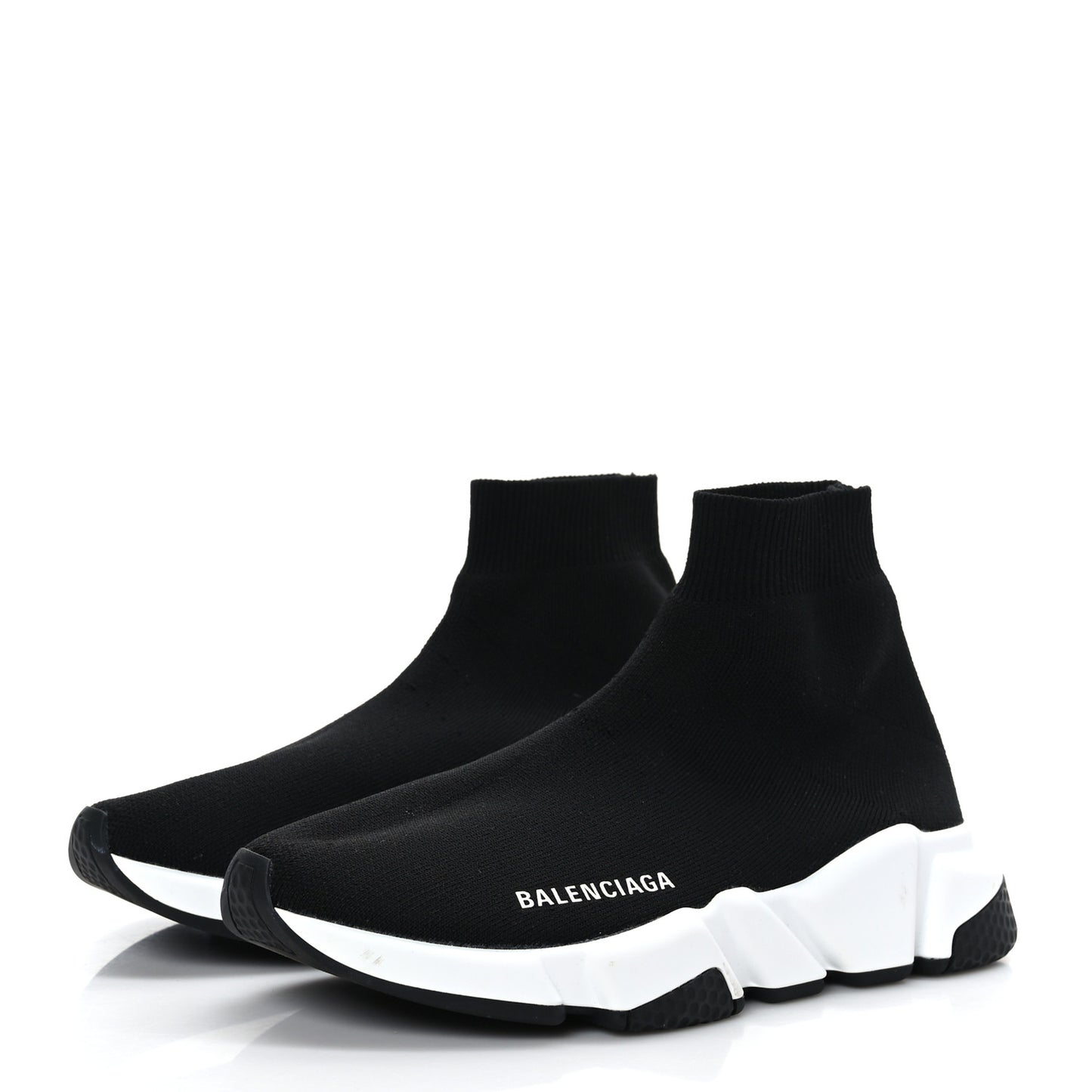 Neoprene Knit Womens Speed Sneakers 36 Black White