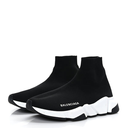 Balenciaga Neoprene Knit Womens Speed Sneakers 36 Black White 3 of 6