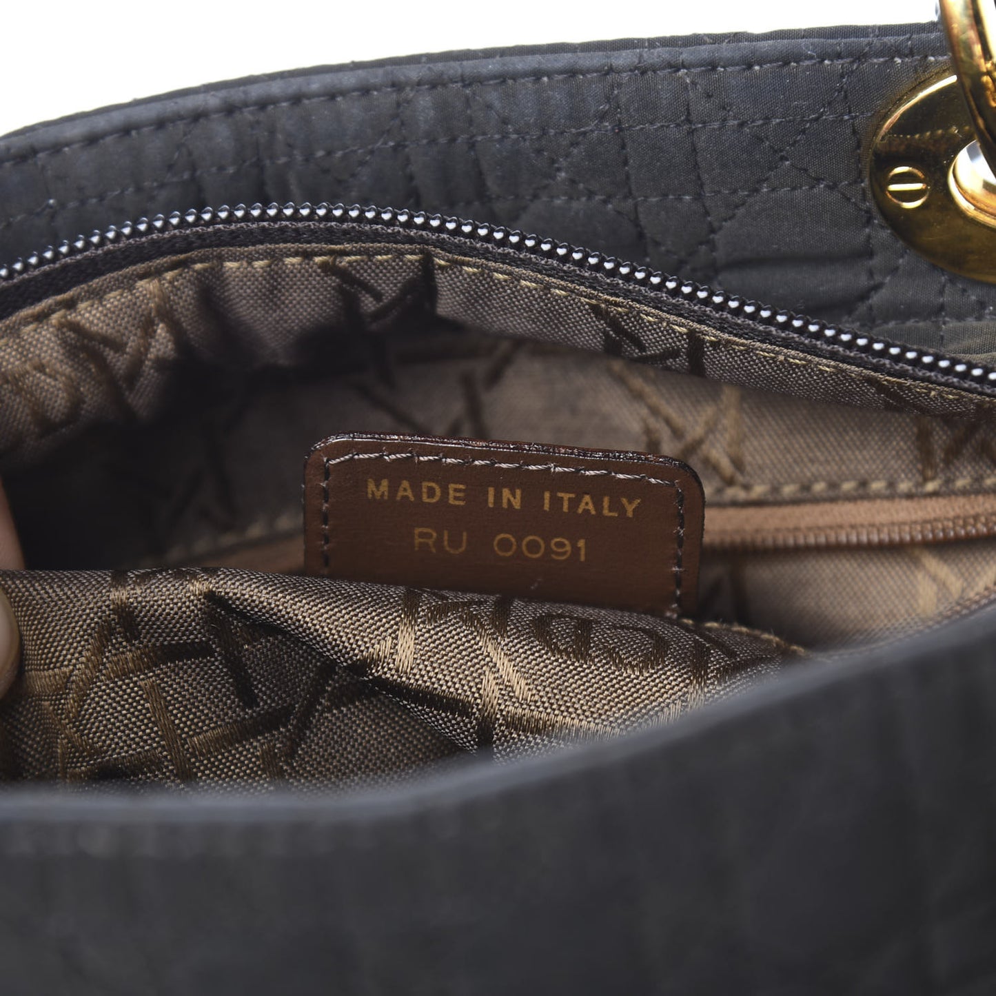 Nylon Cannage Medium Lady Dior Black