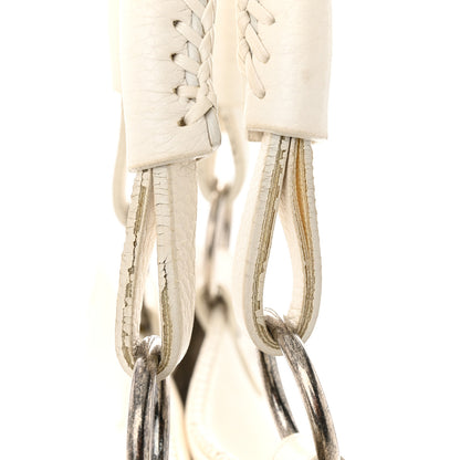Christian Dior Calfskin Braided Gaucho Double Saddle Bag White 15 of 18