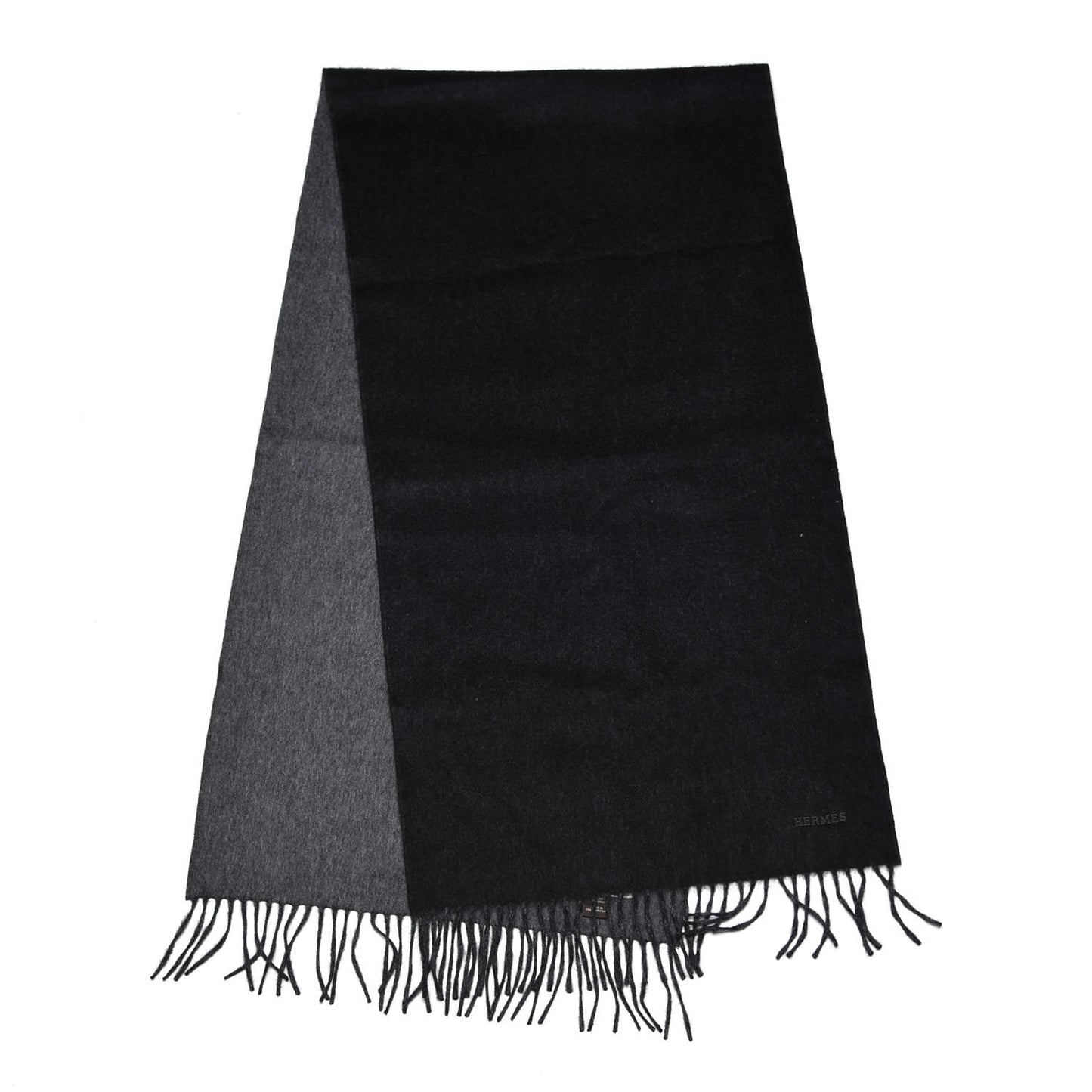 Cashmere Recto Verso Muffler Black Flanelle