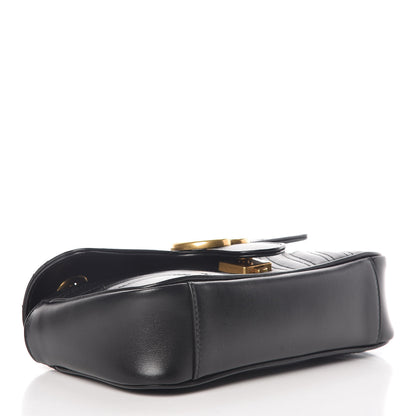 Gucci Calfskin Matelasse Mini GG Marmont Shoulder Bag Black 4 of 9