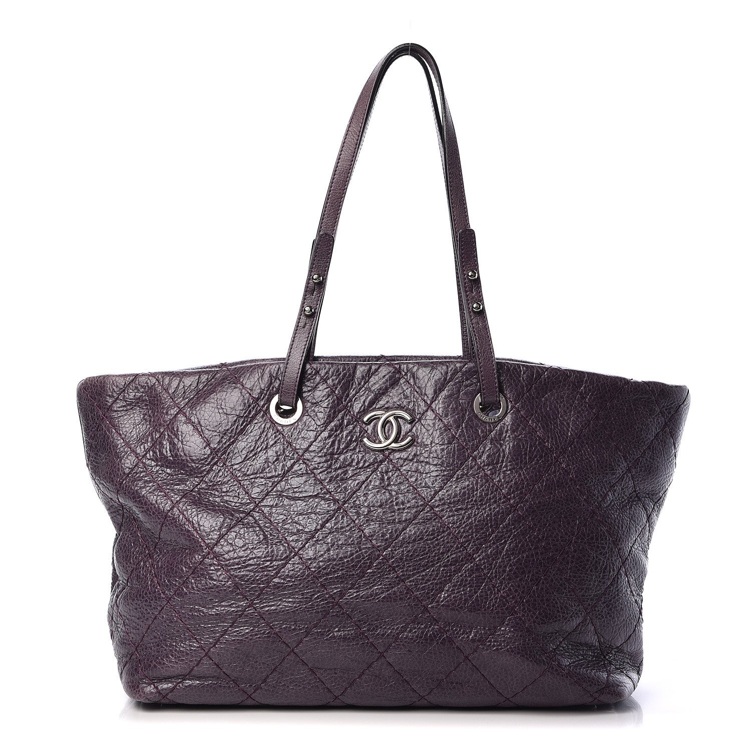 Chanel Glazed Calfskin Large On The Road Tote Purple 2 of 11