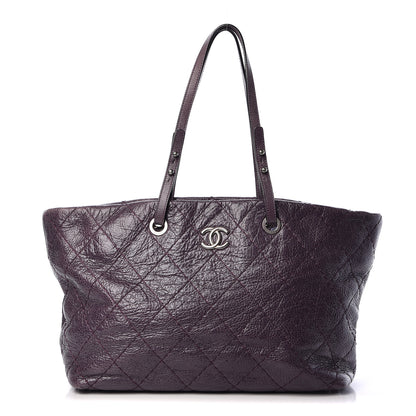 Chanel Glazed Calfskin Large On The Road Tote Purple 2 of 11