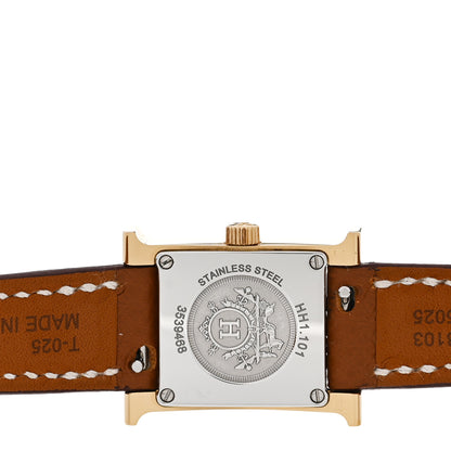 Hermes Stainless Steel Epsom 17.2mm Heure H Hour Quartz Watch Gold 4 of 5