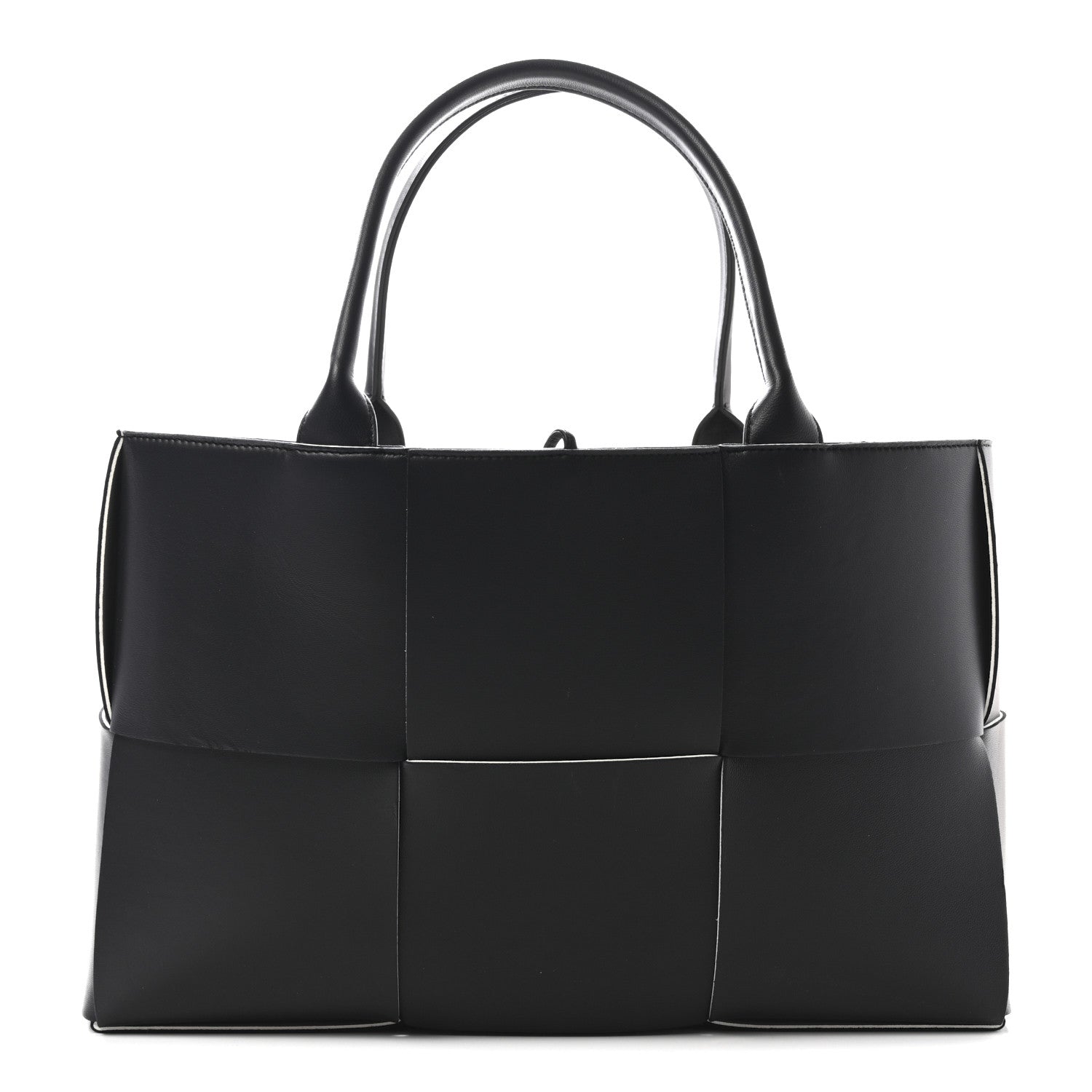 Bottega Veneta Nappa Maxi Intrecciato Medium Arco Tote Black White 1 of 10