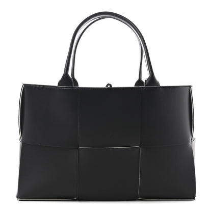 Bottega Veneta Nappa Maxi Intrecciato Medium Arco Tote Black White 1 of 10