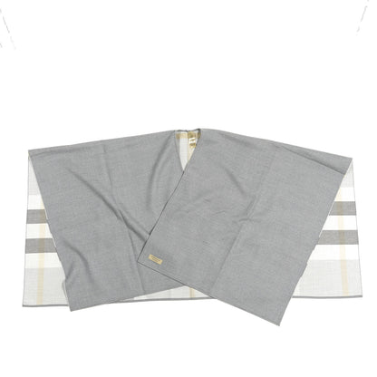 Burberry Wool Solid to Check Charlotte Cape Scarf Scarf Light Grey 1 of 3