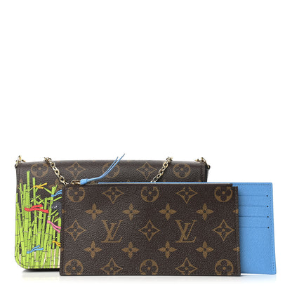 Louis Vuitton Monogram 2021 Christmas Animation China Wall Pochette Felicie Chain Wallet Myosotis Blue 1 of 9