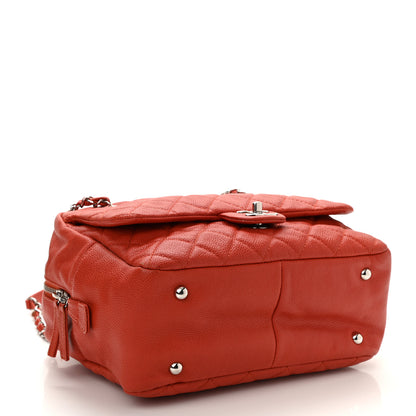 Chanel Caviar Quilted Travel Flap Tote Red 3 of 9