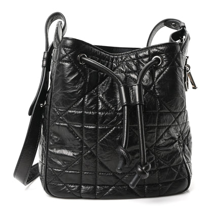 Christian Dior Crinkled Calfskin Macrocannage Small D-Motion Bag Black 1 of 10