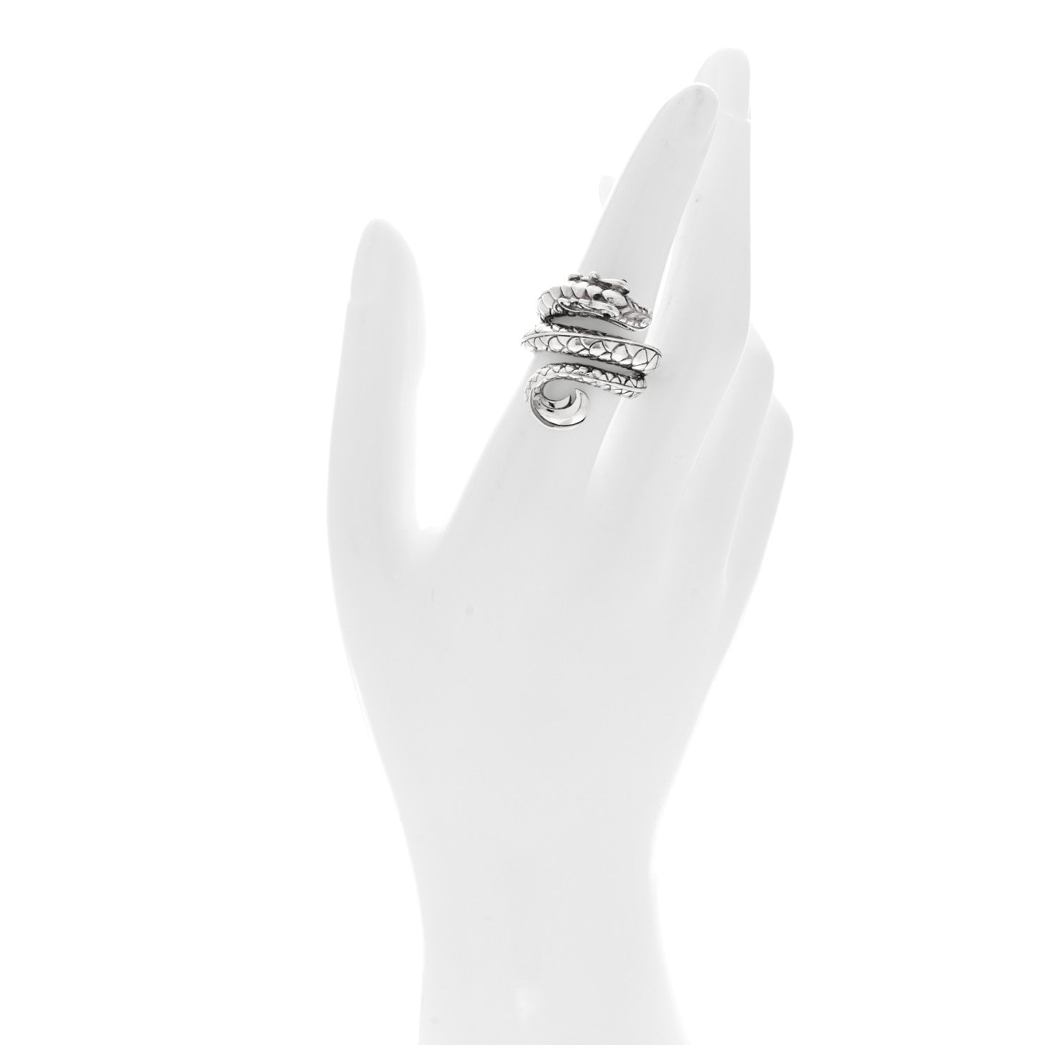 John Hardy Sterling Silver Blue Sapphire Legends Naga Dragon Coil Ring  54 7 2 of 5