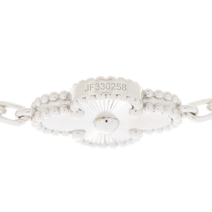Van Cleef & Arpels 18K White Gold 5 Motifs Guilloche Vintage Alhambra Bracelet 3 of 4