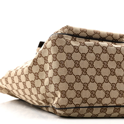 Gucci GG Monogram Medium Web Handle Double Pocket Tote Brown 9 of 10