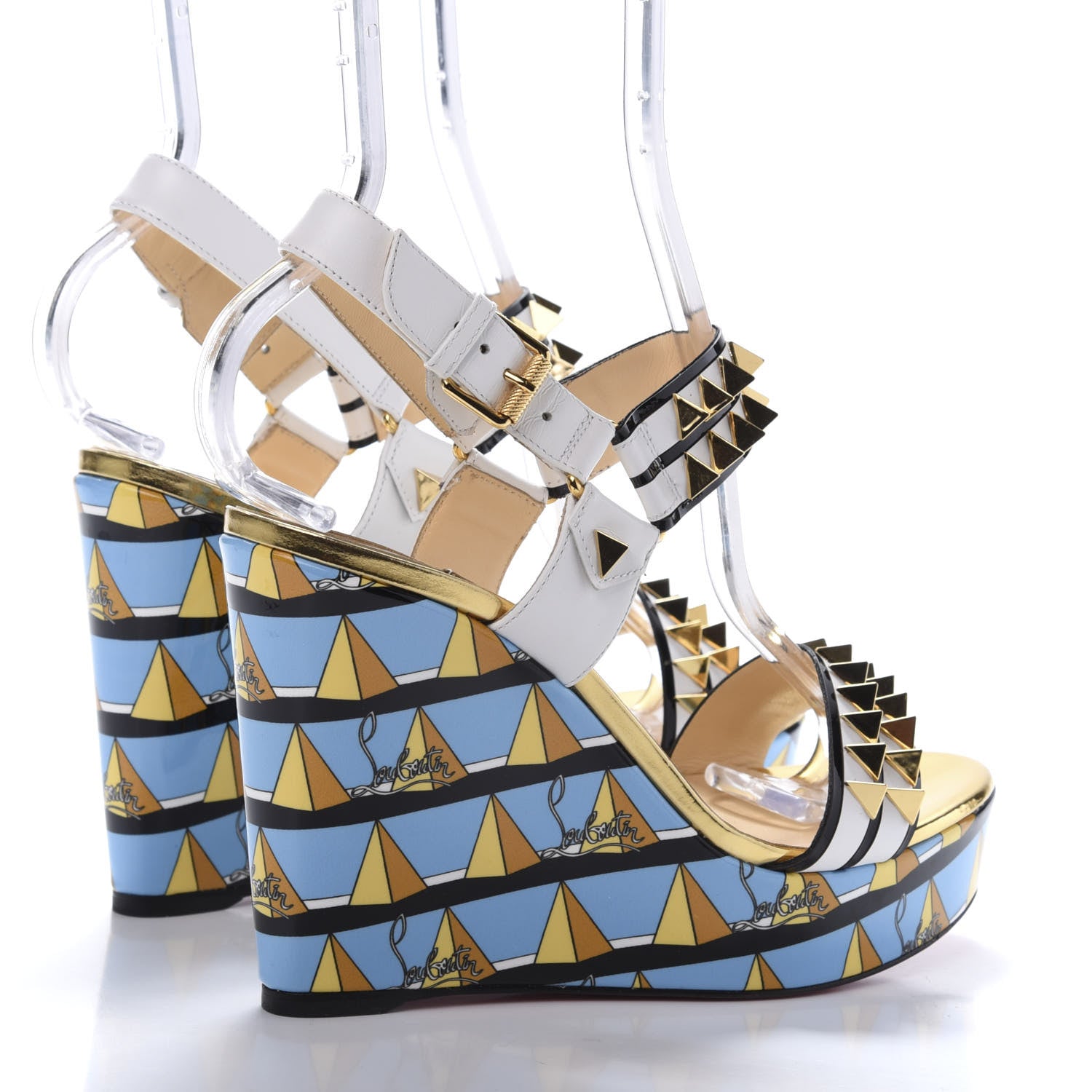 Christian Louboutin Studded Griotta 110 Wedges 37 Multicolor 5 of 8