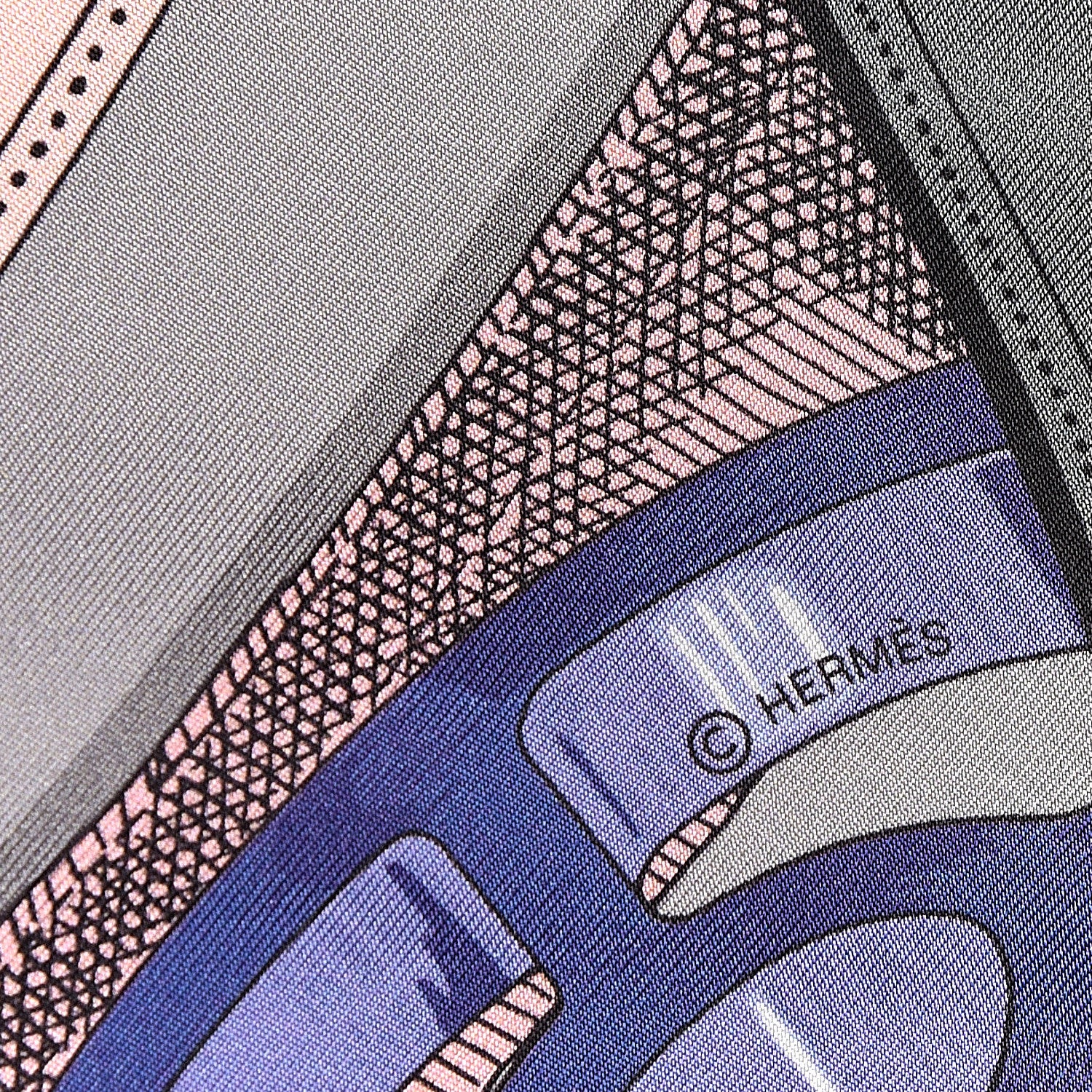 Hermes Silk Cavalcadour Maxi Twilly Gris Perle Mauve Crevette 3 of 3