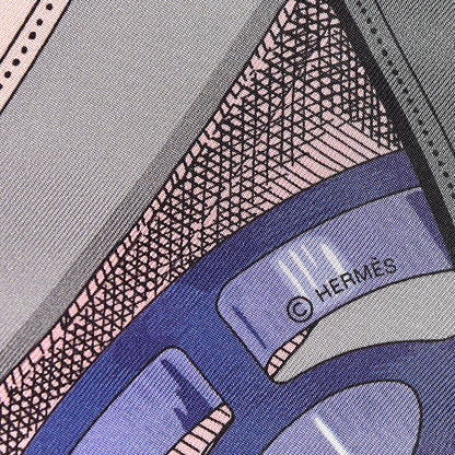 Hermes Silk Cavalcadour Maxi Twilly Gris Perle Mauve Crevette 3 of 3