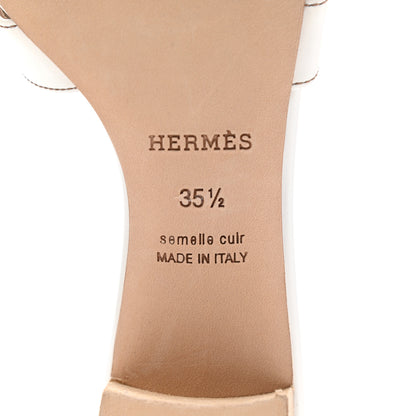 Hermes Calfskin Oasis Sandals 35.5 White 6 of 10