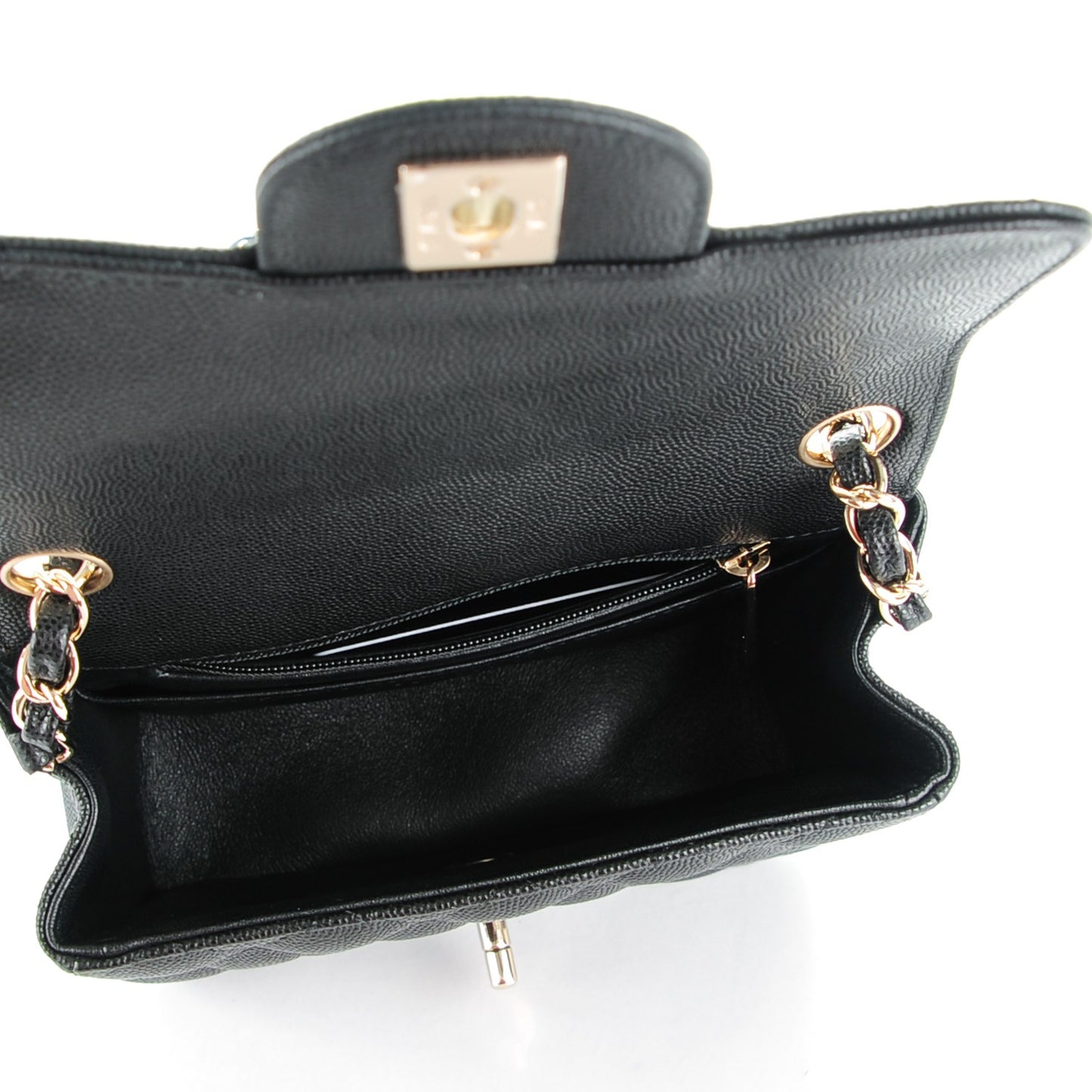 Caviar Quilted Mini Square Flap Black