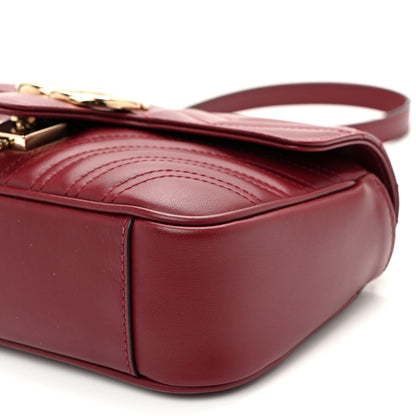 Gucci Calfskin Matelasse Mini GG Marmont Shoulder Bag Rosso Ancora 10 of 11