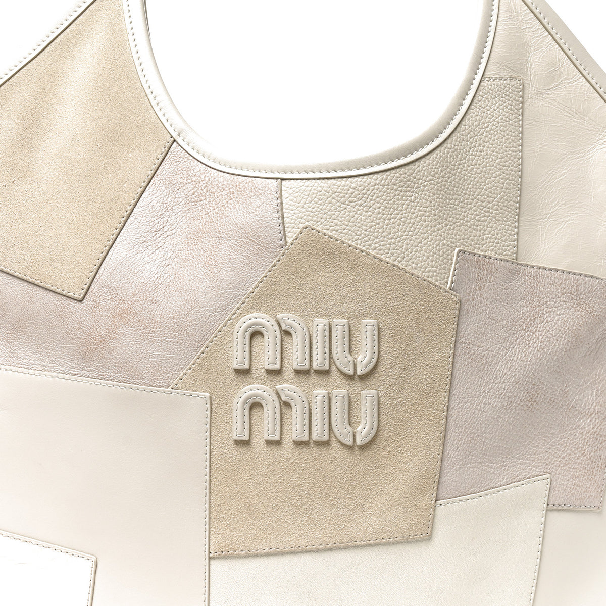 Miu Miu Nappa Patchwork Ivy Bag  Chalk White 7 of 9