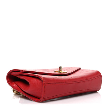 Chanel Calfskin Chevron Stitched Coco Waist Bag Red 4 of 10