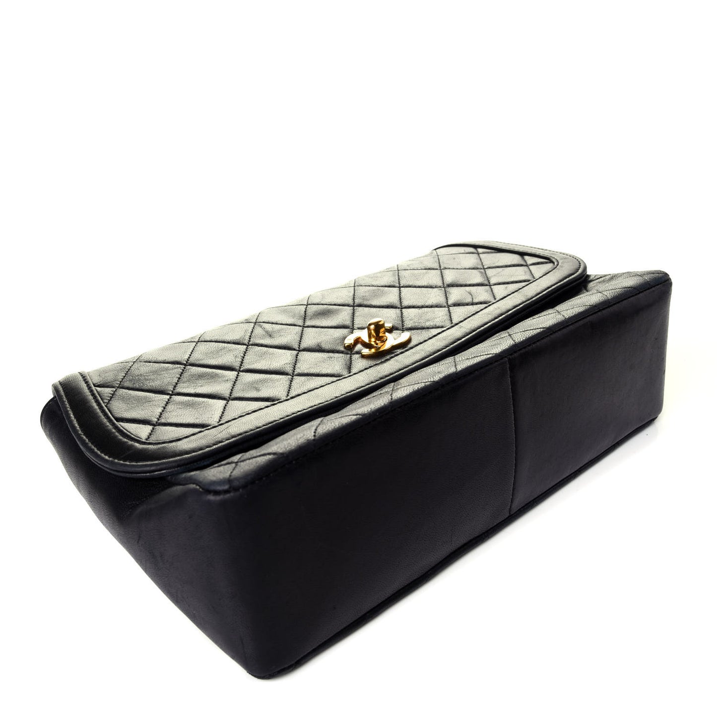 Lambskin Quilted Medium Single Flap Black