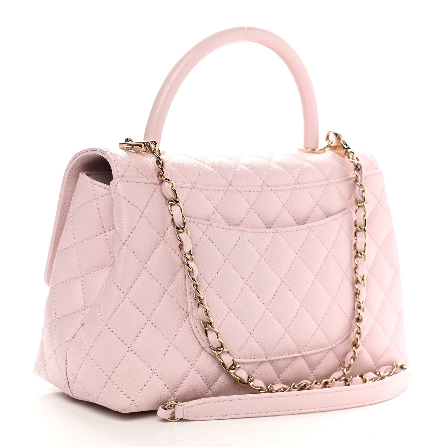 Chanel Caviar Quilted Small Coco Handle Flap Light Pink 3 of 12