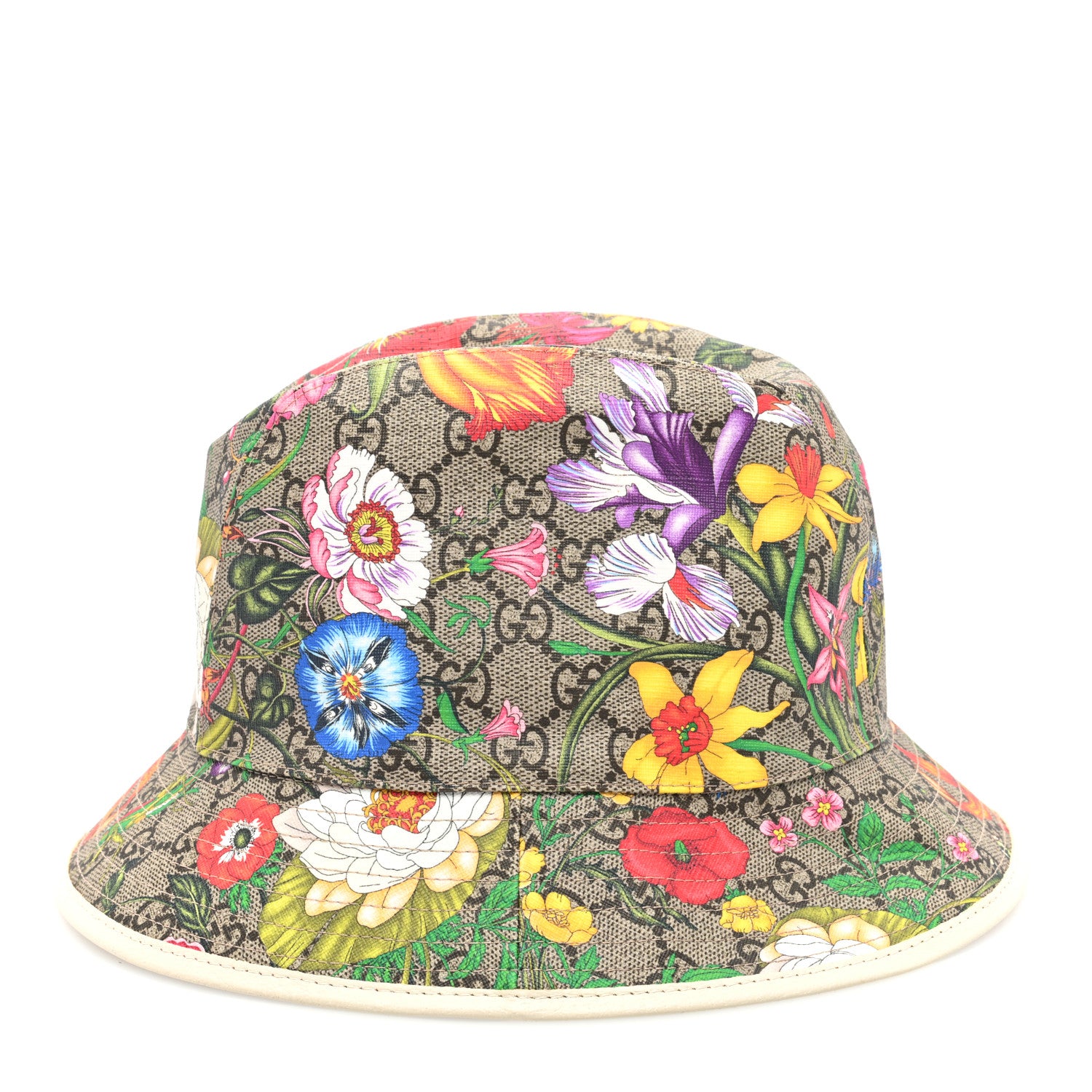 Gucci GG Supreme Monogram Flora Bucket Hat S White 6 of 8
