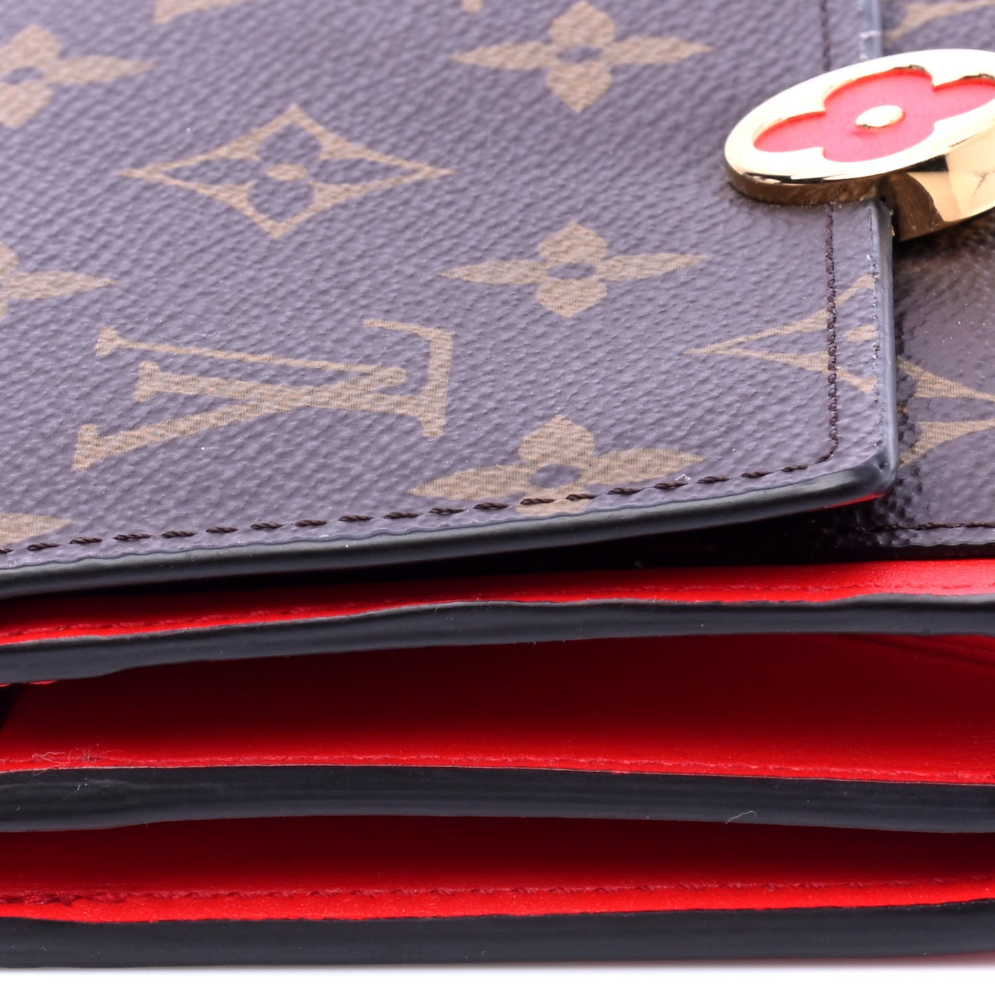 Monogram Flore Compact Wallet Coquelicot