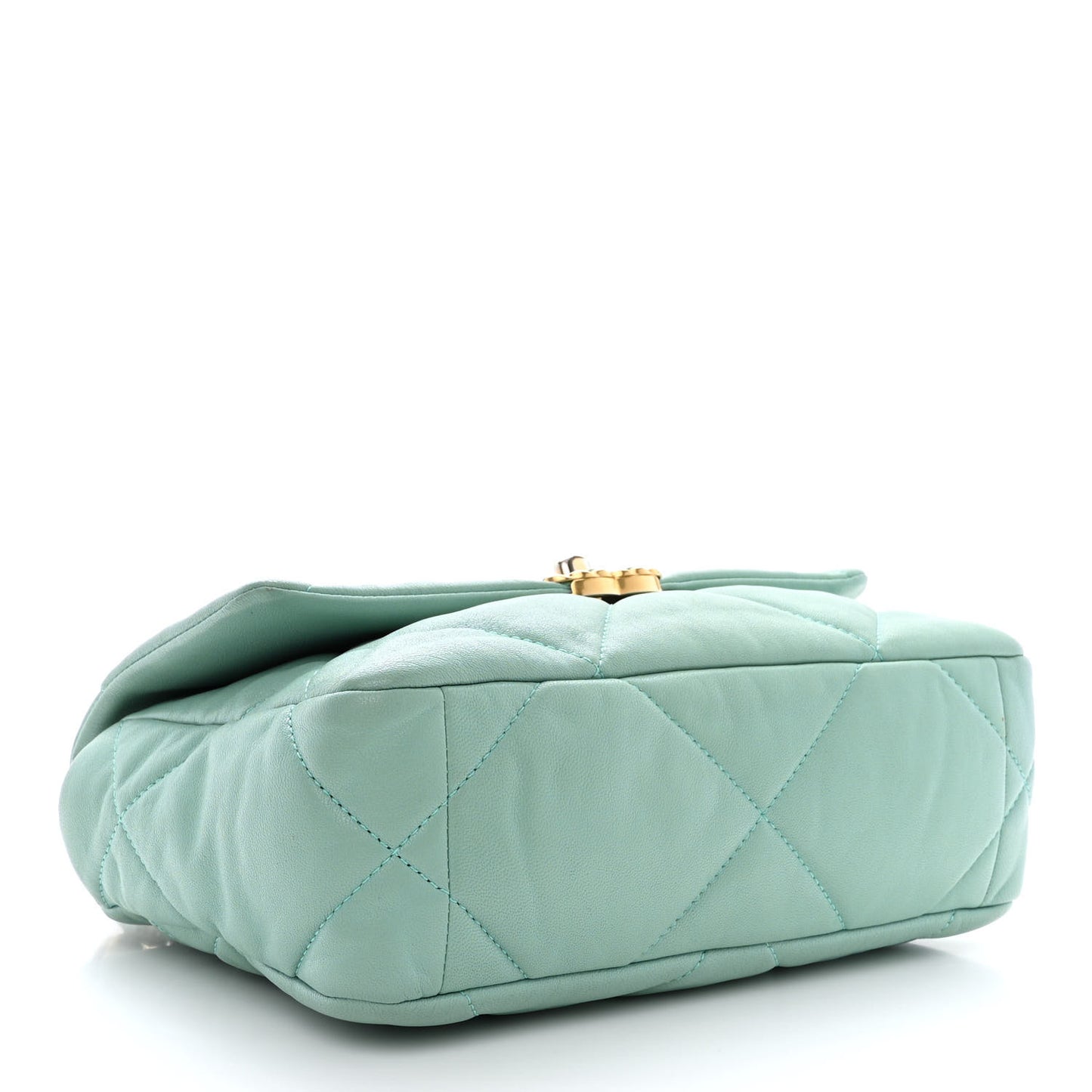 Goatskin Quilted Medium Chanel 19 Flap Light Blue