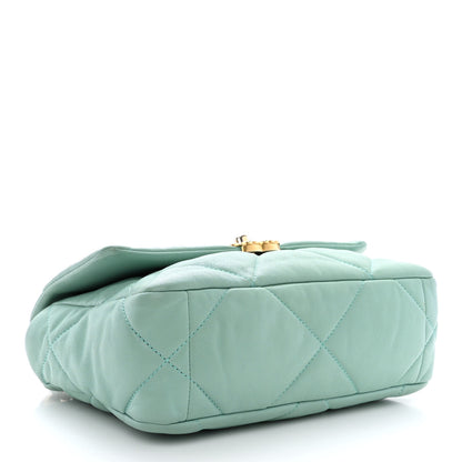 Chanel Goatskin Quilted Medium Chanel 19 Flap Light Blue 4 of 12