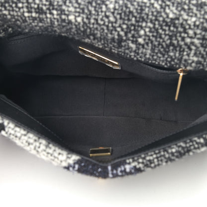 Chanel Tweed Quilted Medium Chanel 19 Flap Black White 5 of 9