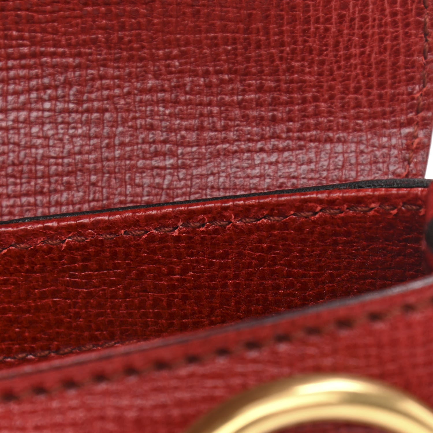 Gucci Textured Calfskin Horsebit Chain Clutch Red 11 of 12