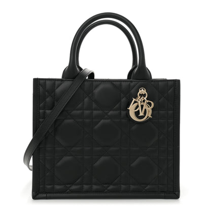 Christian Dior Calfskin Macro Cannage Small Book Tote  Black 1 of 10