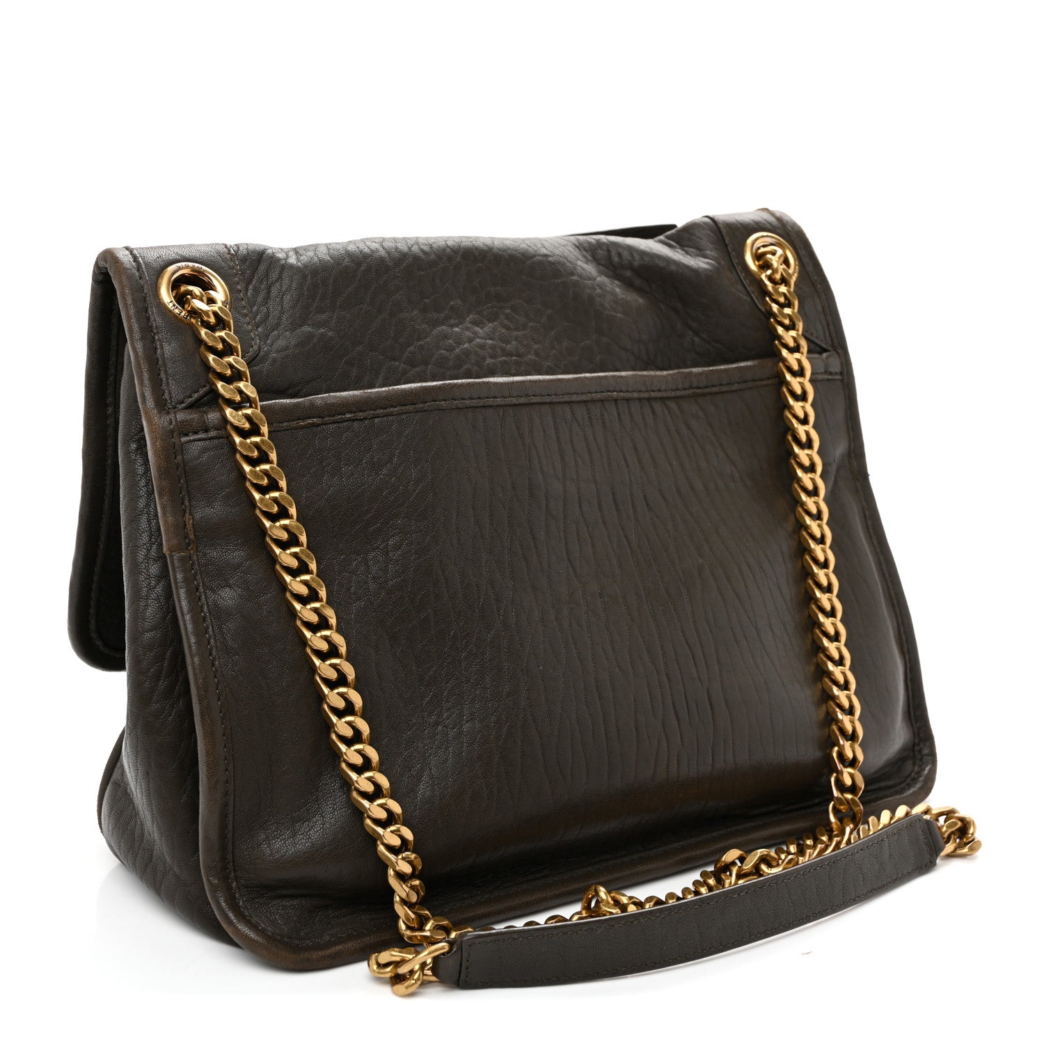 Saint Laurent Grained Lambskin Monogram Medium Niki Chain Satchel Light Musk 3 of 10
