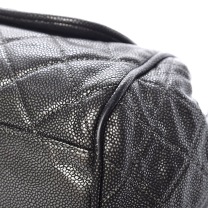 Chanel Metallic Caviar Quilted Timeless Accordion Flap Dark Silver 10 of 13
