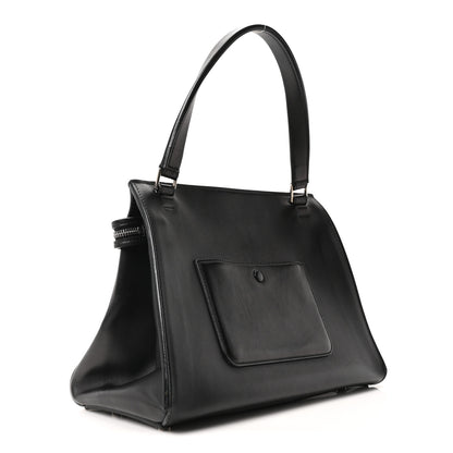 Celine Textured Calfskin Small Bi-Color Edge Shoulder Bag Black Cream 3 of 10
