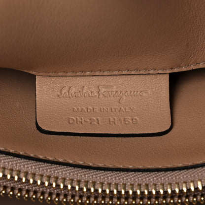 Salvatore Ferragamo Calfskin Medium Studio Bag Almond 7 of 9