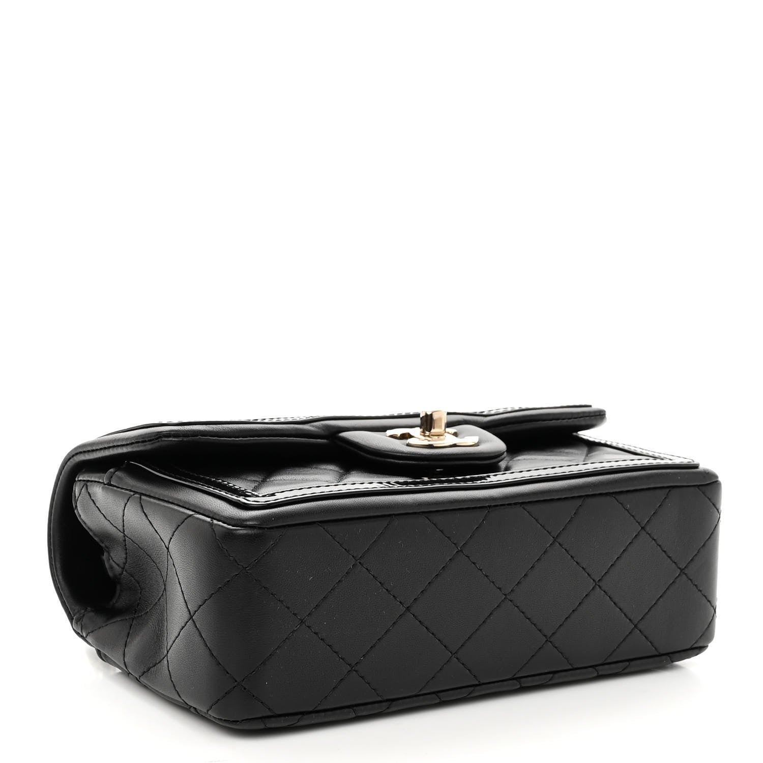 Chanel Lambskin Patent Calfskin Mini Flap Bag Black 4 of 10