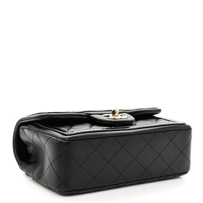 Chanel Lambskin Patent Calfskin Mini Flap Bag Black 4 of 10