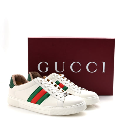 Gucci Ultralight Plume Calfskin Rubber Web Mens New Ace Sneakers 11 Green White Red 9 of 9