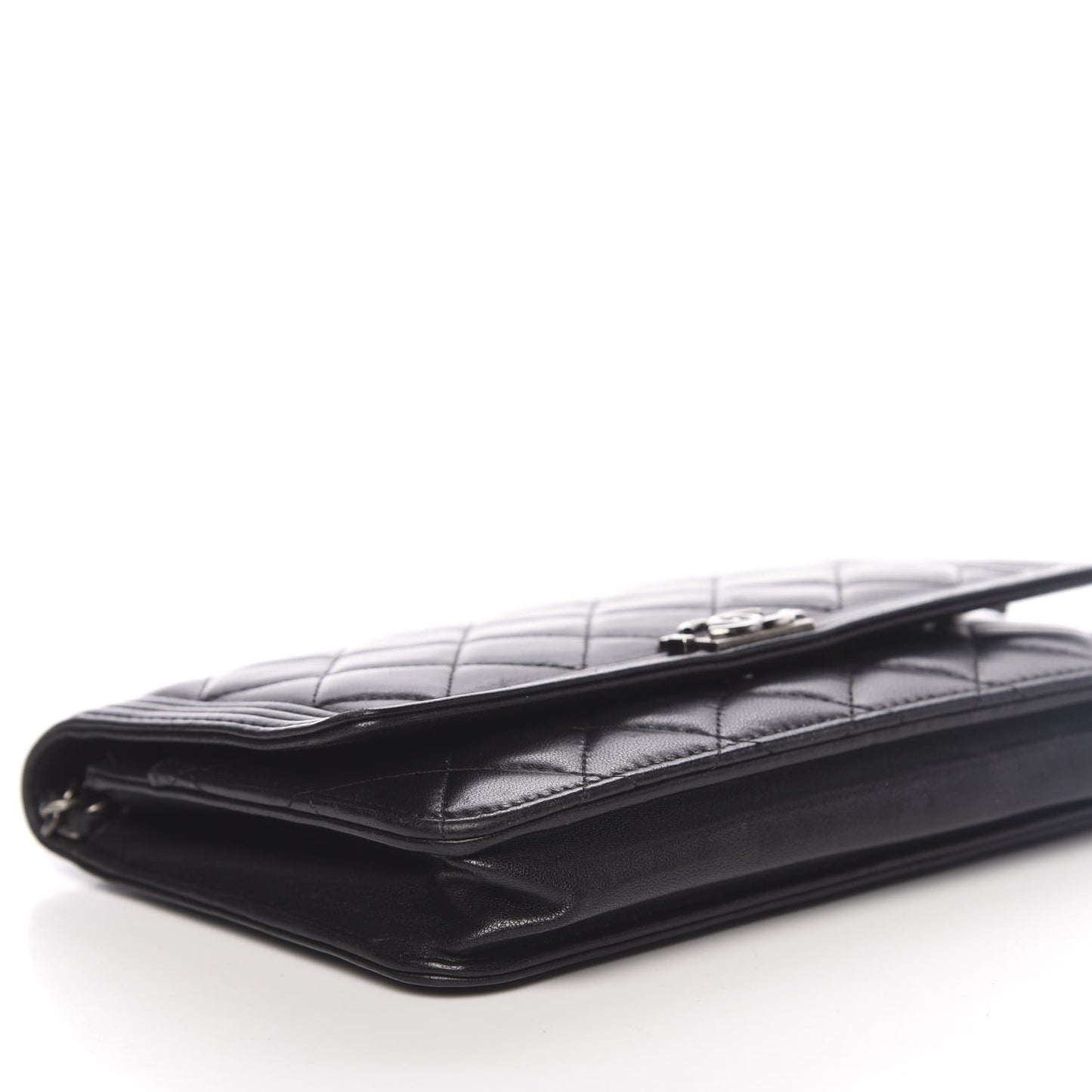 Lambskin Quilted Boy Wallet On Chain WOC Black
