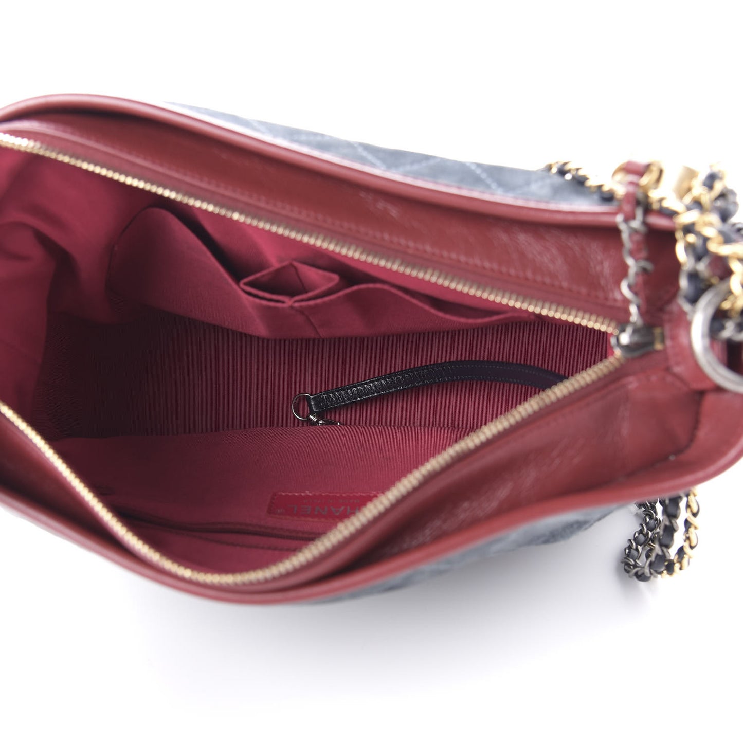 Suede Calfskin Quilted Medium Gabrielle Hobo Blue